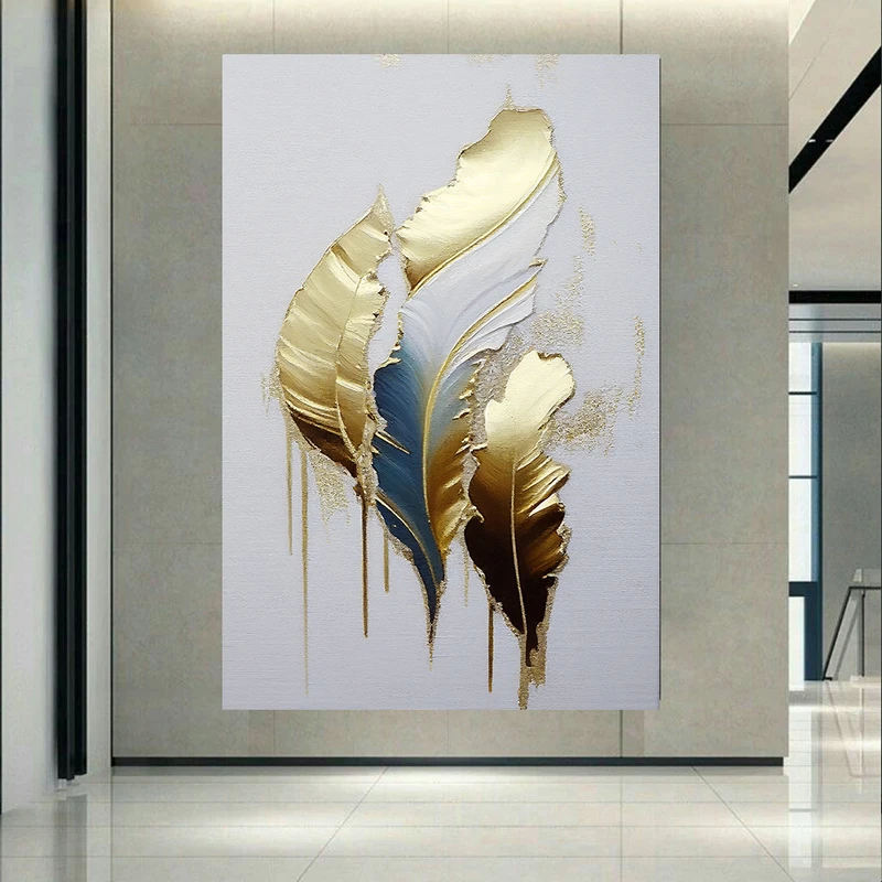پوستر بک لایت طرح برگ های طلایی مدرن کد AR30866