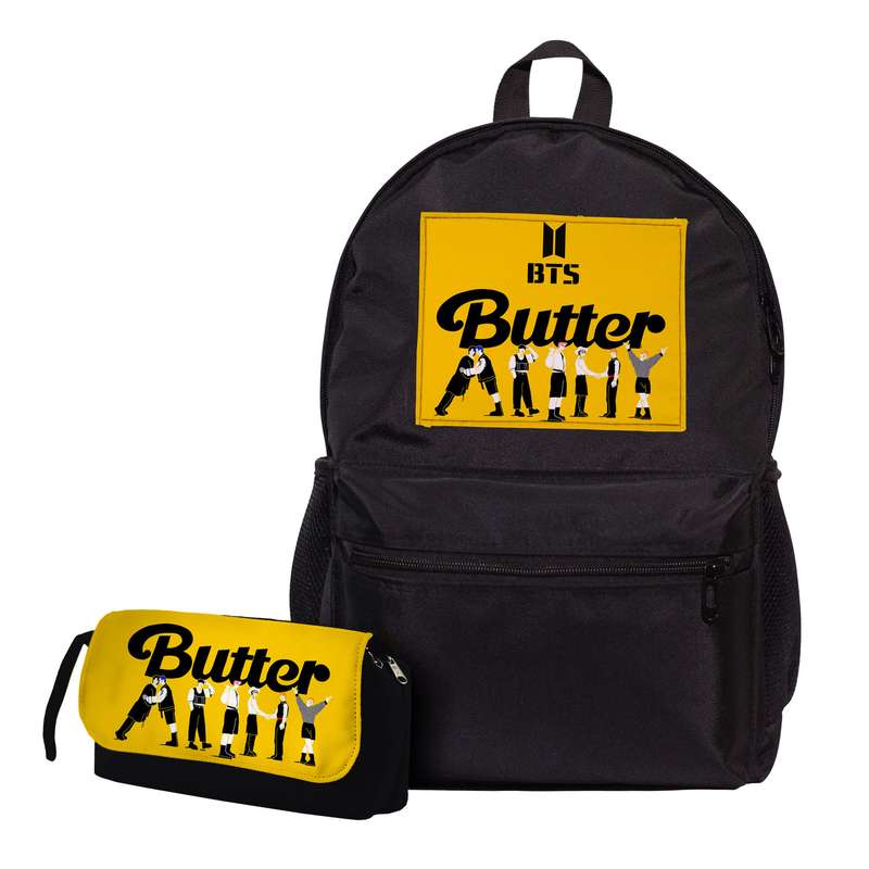 کوله پشتی طرح BTS Butter کد 7073 به همراه جامدادی