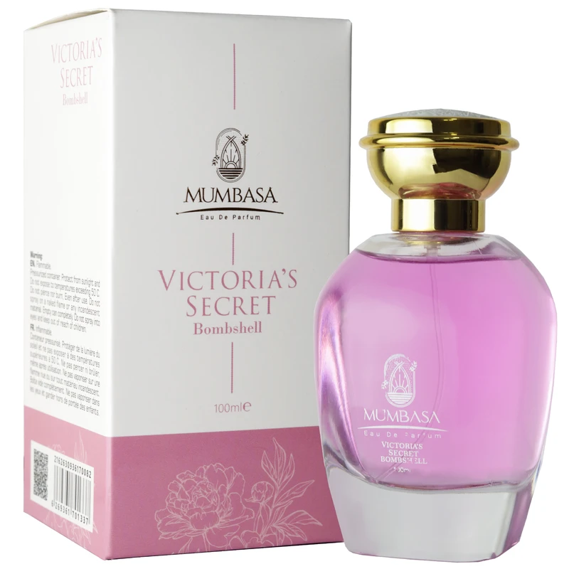 ادوپرفیوم زنانه مومباسا مدل ویکتوریا سکرت بامب شل با رایحه خنک حجم 100 میلی‌لیتر