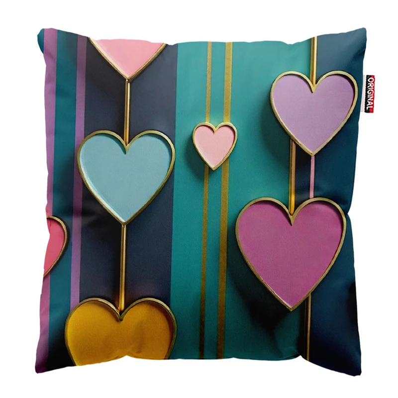 کوسن پاد آفرین طرح قلب کد 3234 سایز 30*30 سانتی متر
