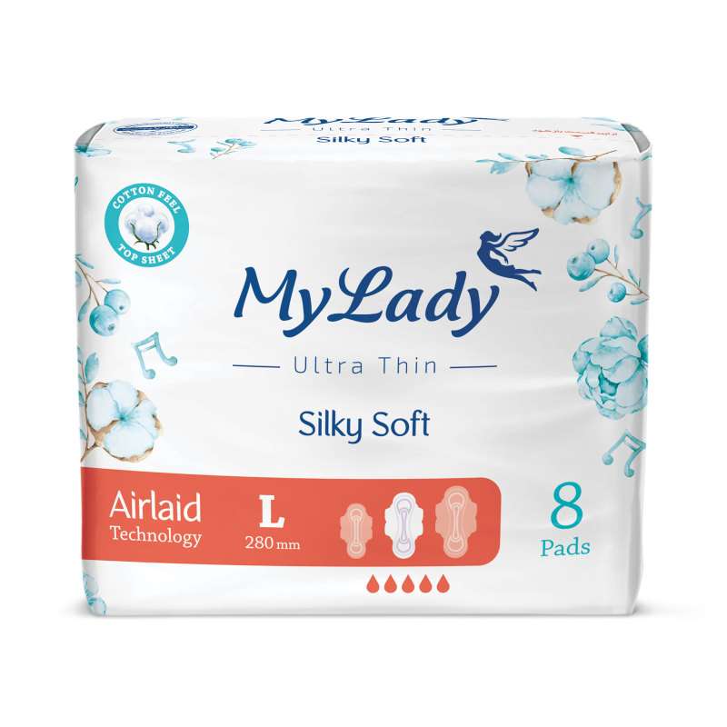 نوار بهداشتی مای لیدی مدل Silky Soft سایز بزرگ مجموعه 10 عددی نوار بهداشتی مای لیدی مدل Silky Soft سایز بزرگ مجموعه 10 عددی