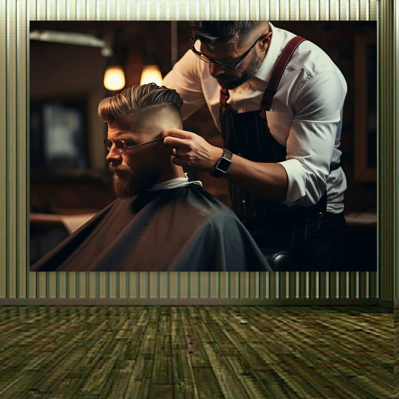 تابلو بوم طرح آرایشگاه مردانه کد FP104527