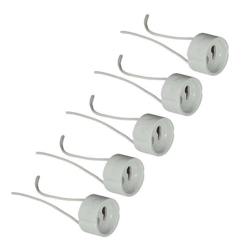 سوکت لامپ هالوژن مدل G-5 پایه GU10 بسته 5 عددی