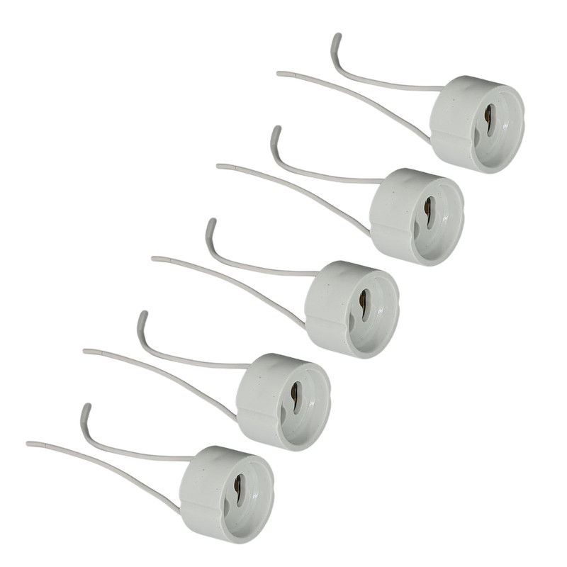 سوکت لامپ هالوژن مدل G-5 پایه GU10 بسته 5 عددی