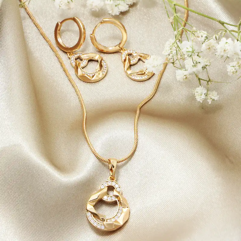 نیم ست زنانه ژوپینگ مدل حلقه ای نگین دار کد XP155