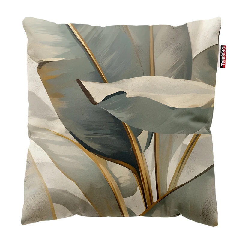 کوسن پاد آفرین مدل مینیمال طرح گل و برگ کد PK403453 سایز 40*40 سانتی متر