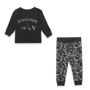ست تی شرت آستین بلند و شلوار بچگانه نکست مدل NXT-DINOSNORE
