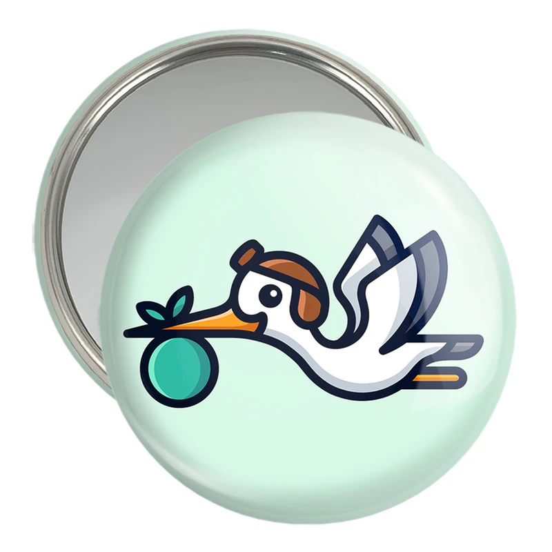 آینه جیبی خندالو مدل حیوانات بامزه لک لک کد 28363