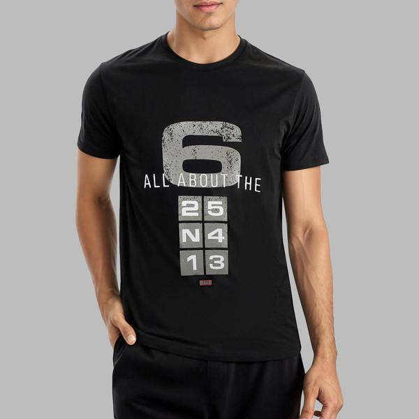 تی شرت آستین کوتاه مردانه موها فیتنس مدل SIX