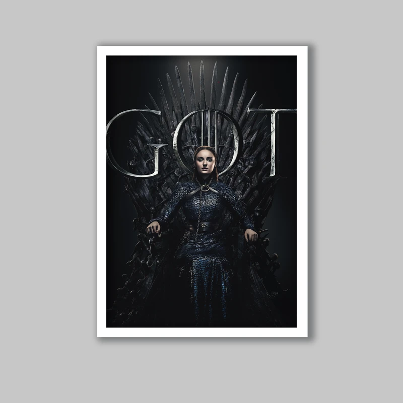 تابلو لیلیان طرح سریال بازی تاج و تخت کد LA-G10252 فریم سفید