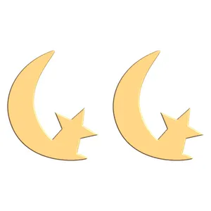 گوشواره طلا 18 عیار زنانه فرشته مدل ماه و ستاره WEL-000140