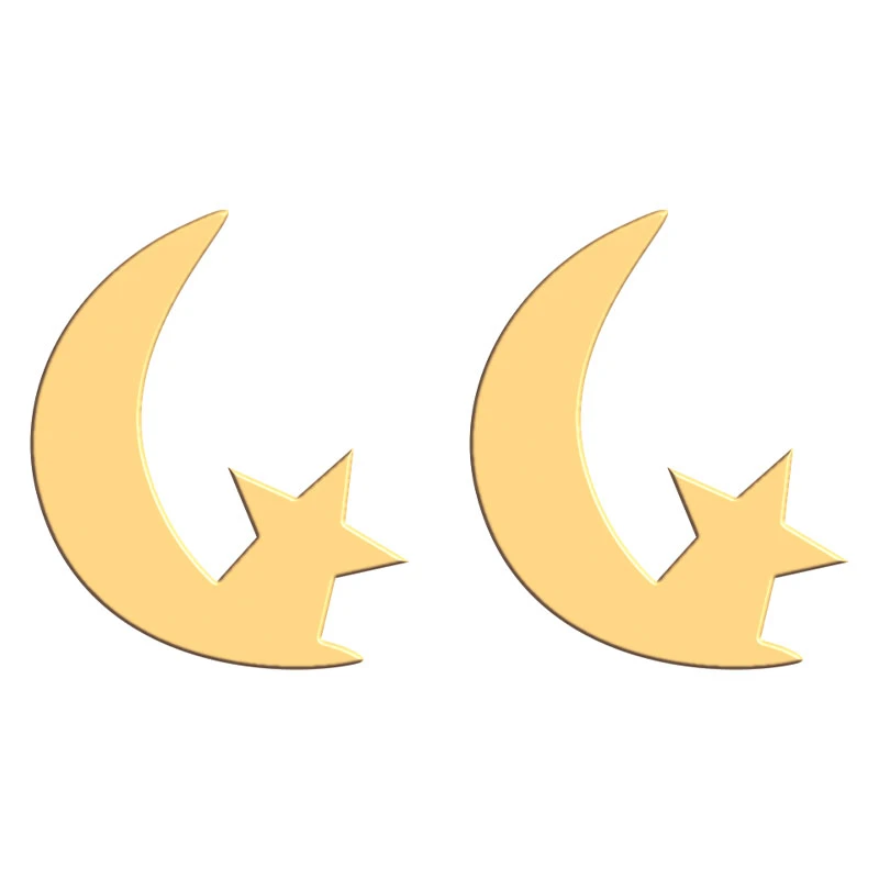 گوشواره طلا 18 عیار زنانه فرشته مدل ماه و ستاره WEL-000140