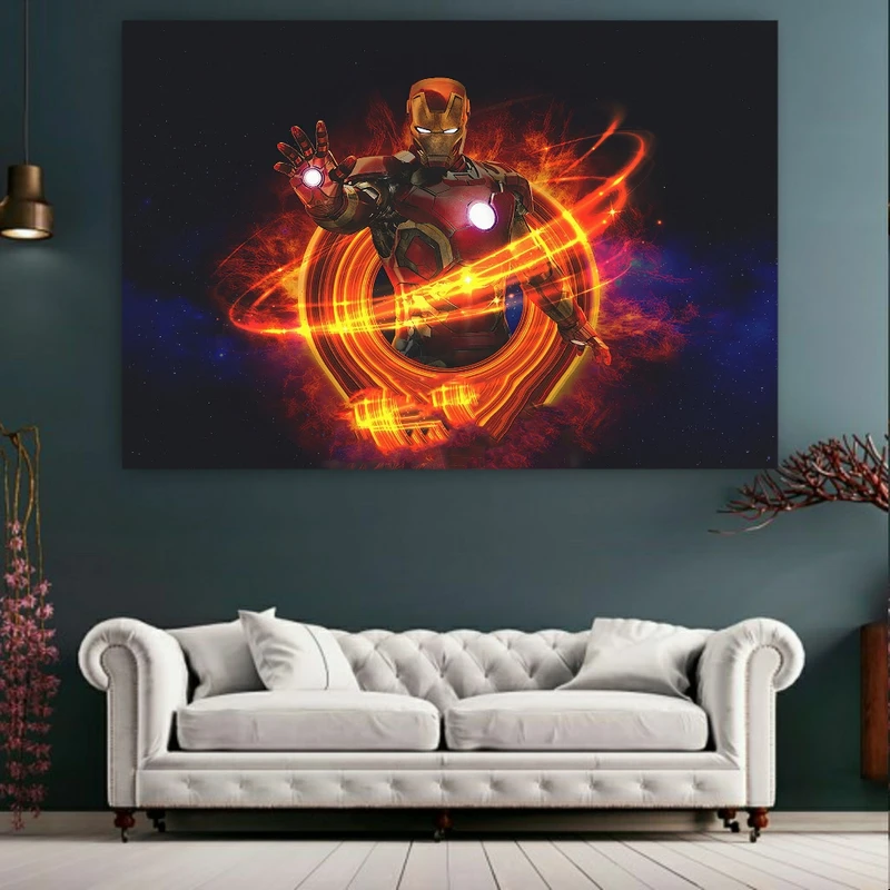 استیکر دیواری طرح مرد آهنی مدل آتشین کد SD7158