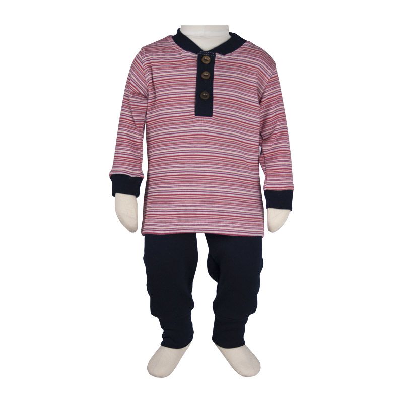 ست تیشرت و شلوار نوزادی آدمک کد 111201 راه راه - - 2