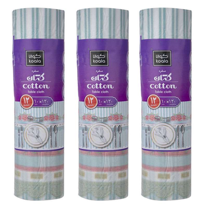 سفره یکبارمصرف کوالا مدل Cotton رول 10 متری مجموعه 3 عددی سفره یکبارمصرف کوالا مدل Cotton رول 10 متری مجموعه 3 عددی