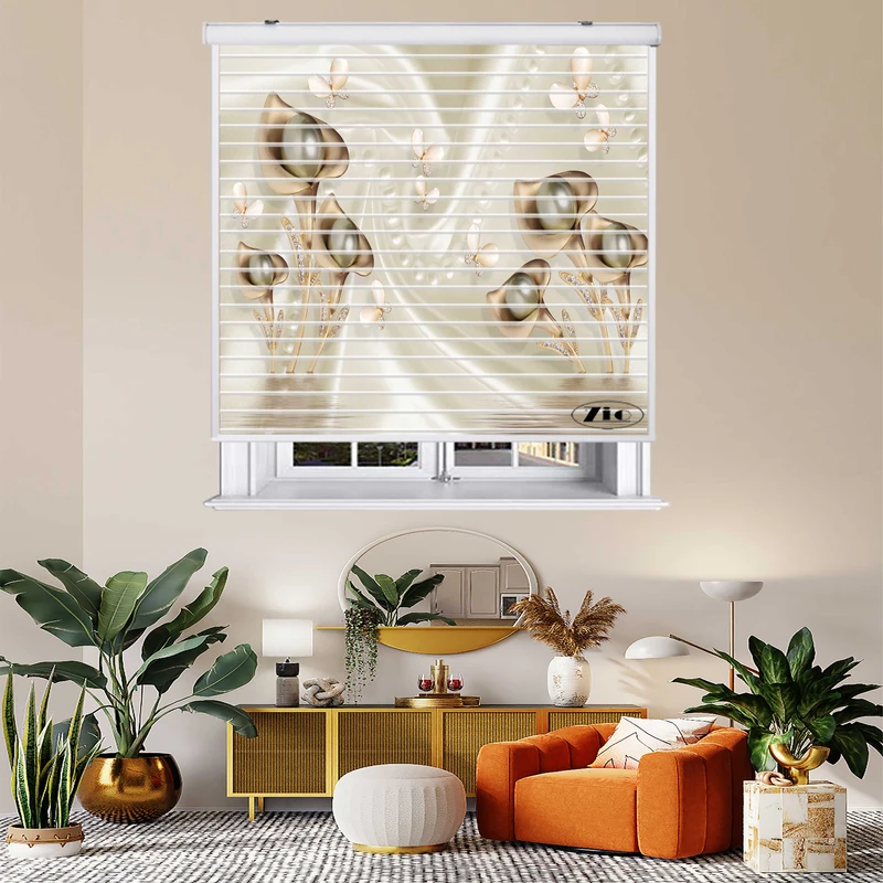 پرده زبرا زیو مدل سیلوئت 3D1278 سایز 150x150 سانتی متر