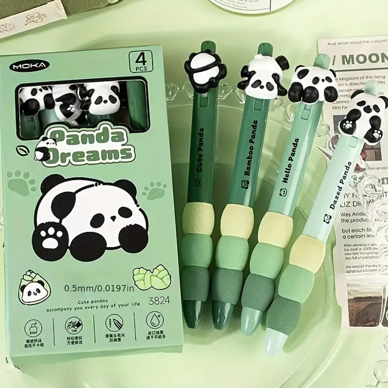 ست خودکار و روان نویس 0.5 میلی متری موکا مدل Panda Dreams بسته 4 عددی ست خودکار و روان نویس 0.5 میلی متری موکا مدل Panda Dreams بسته 4 عددی