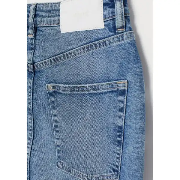 دامن راسته زنانه دنیم مدل 283414 رنگ آبی روشن