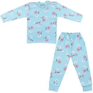 ست تی شرت و شلوار نوزادی  مانینی مدل گلدار کد 1