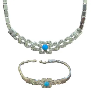 نیم ست زنانه مدل جواهر فیروزه کد 03