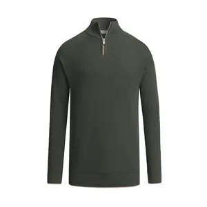 پلیور یقه ایستاده مردانه کروم مدل نیم زیپ 2521004