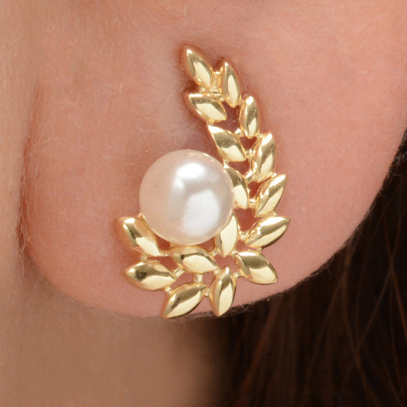 نیم ست طلا 18 عیار زنانه طلای مستجابی مدل زیتون 670135