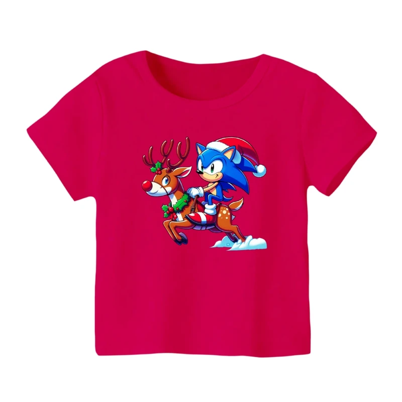 تی شرت آستین کوتاه بچگانه مدل سونیک کریسمس کد 2