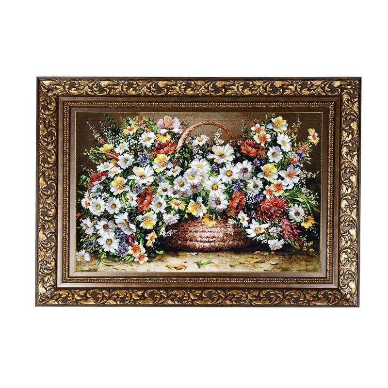 تابلو فرش ماشینی طرح گل ملیسا مدل 55