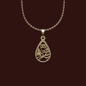 گردنبند طلا 18 عیار زنانه مدوپد مدل هندسی کد W2-1-1090