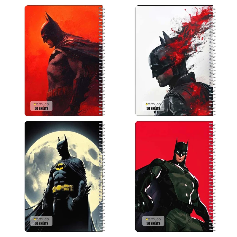 دفتر نقاشي 50 برگ کارنيکا طرح بتمن Batman کد 10576 مجموعه 4 عددی