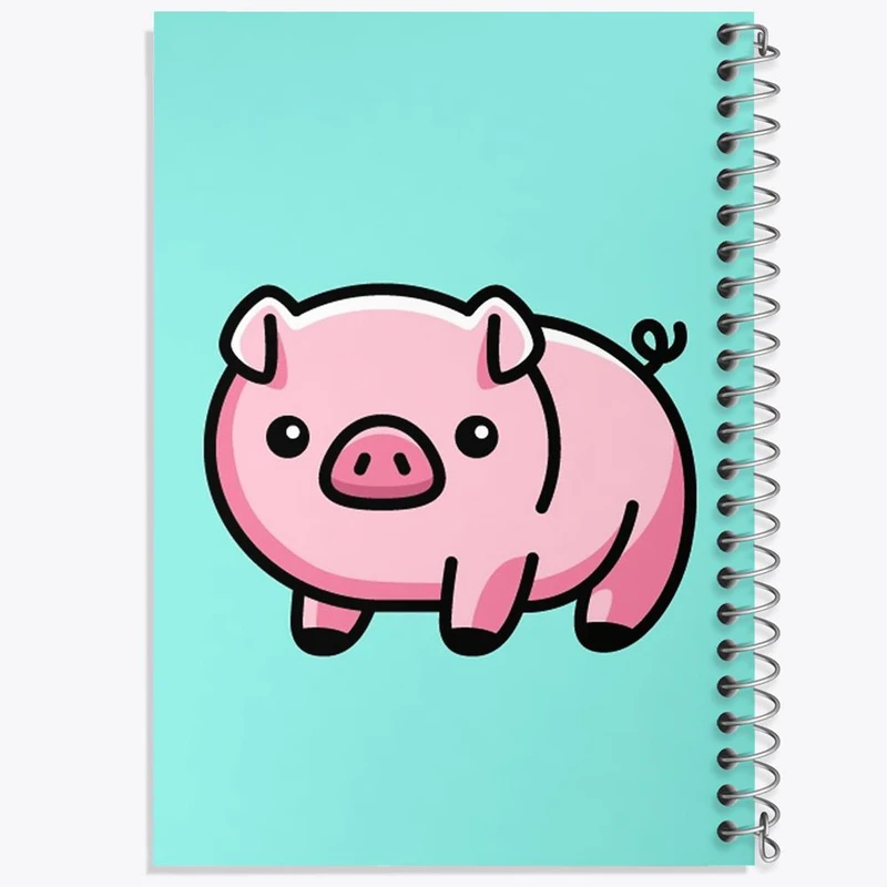 دفتر مشق 100 برگ خندالو طرح حیوانات بامزه خوک کد 28167