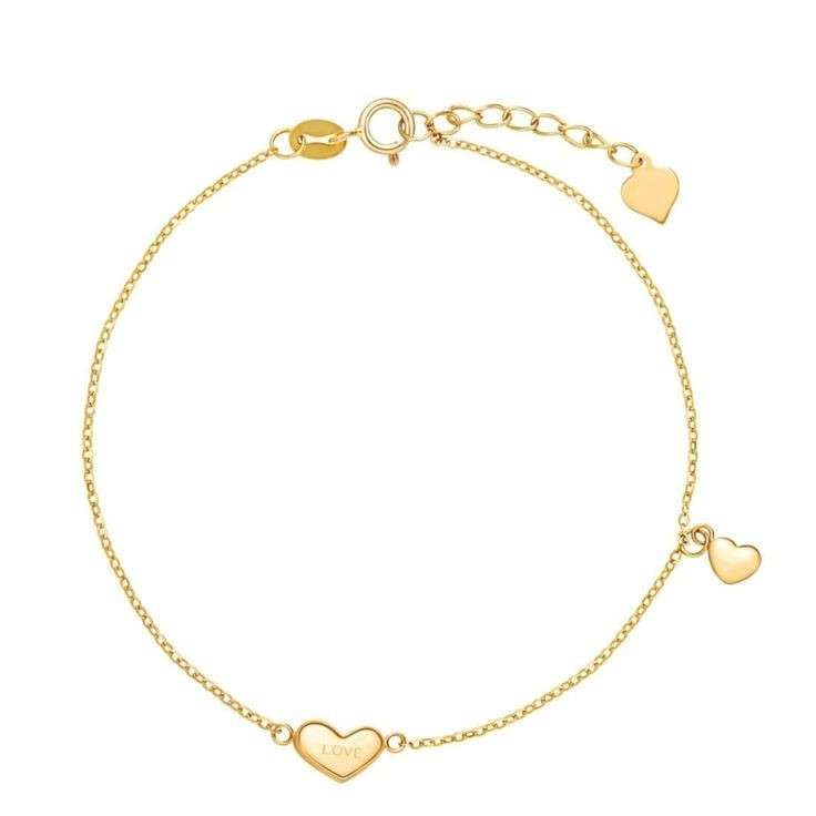  پابند طلا 18 عیار زنانه قیراط طرح قلب کد GH5535