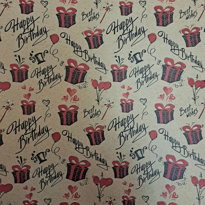 کاغذ کادو مدل کرافت تولد و بادکنک بسته 3 عددی