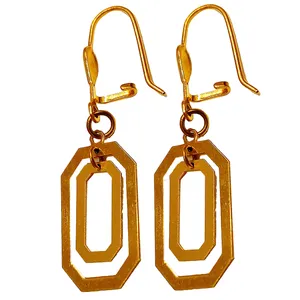 گوشواره طلا 18 عیار زنانه مدل آویز کد 69