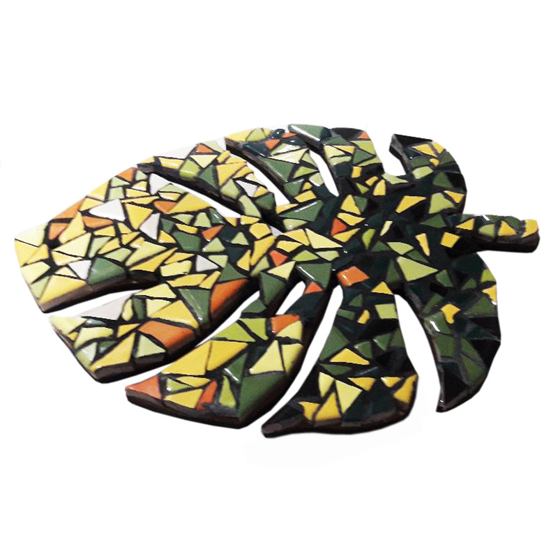 زیر بشقابی کاشی کاری مدل برگ کد MA-16-03