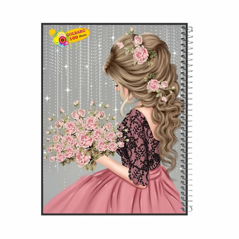 دفتر مشق 100 برگ گلبرگ طرح دخترانه کد 9054