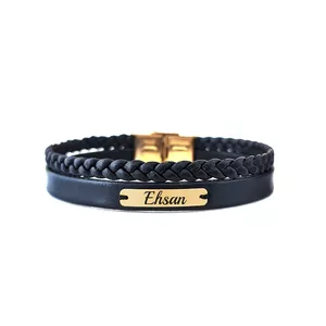 دستبند طلا 18 عیار مردانه لیردا مدل اسم احسان کد 036 X