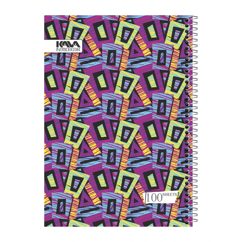 دفتر 100 برگ کاوا نوت کد 91610G طرح چهارخانه 