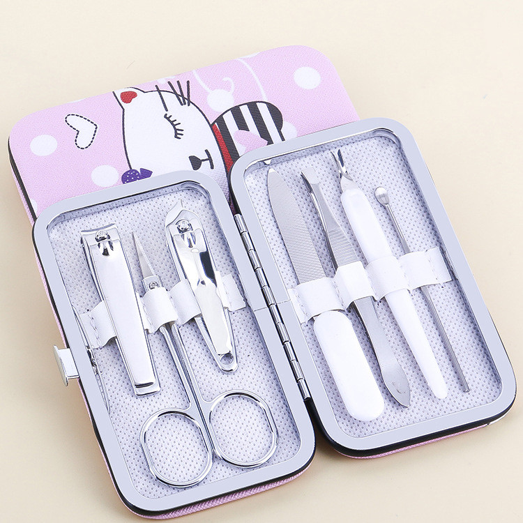 ست مانیکور و پدیکور مدل فانتزی طرح گربه مجموعه 7 عددی