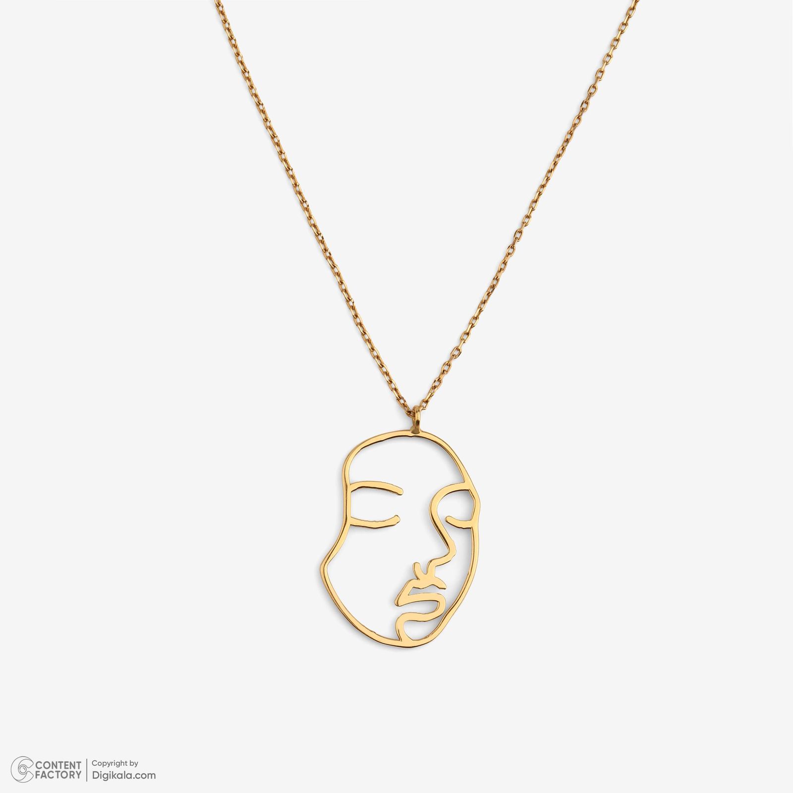 گردنبند طلا 18 عیار زنانه با زنجیر حلقه‌ای (فلامینگو) وی گالری مدل رخ مینیمال کد NB9377 -  - 6