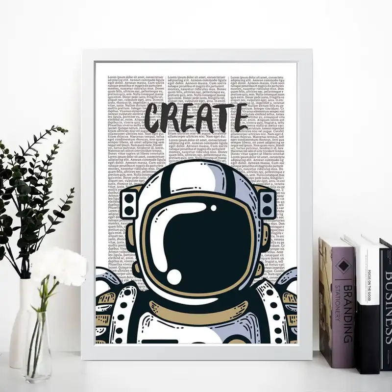 تابلو مدل فضانورد Create کدS1629-w