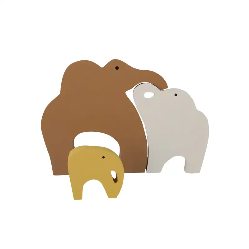 اسباب بازی چوبی طرح پازل فیل خانواده مدل MKT03-M