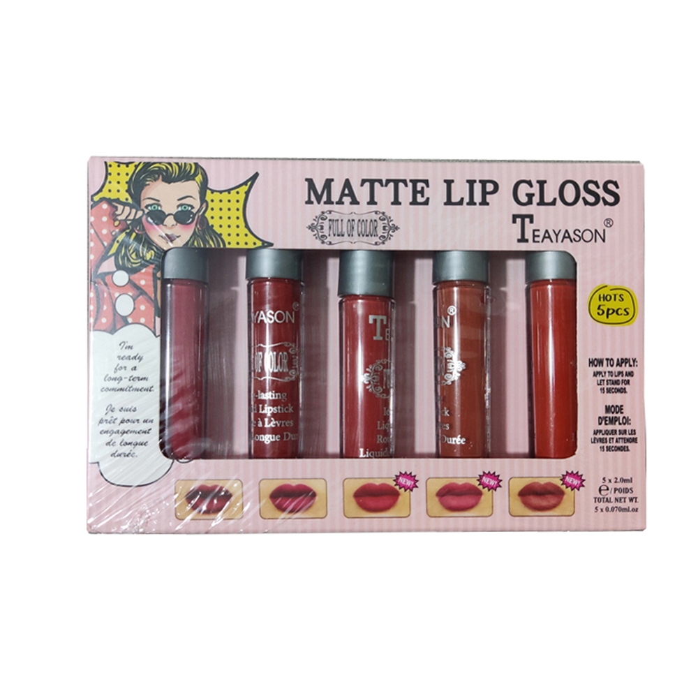 رژ لب مایع تیاسون مدل CLAS A بسته 5 عددی