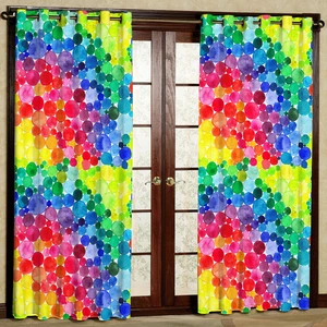 پرده مدل رنگی رنگی هازان پانچی کد 4734 سایز 140x200 سانتی متر