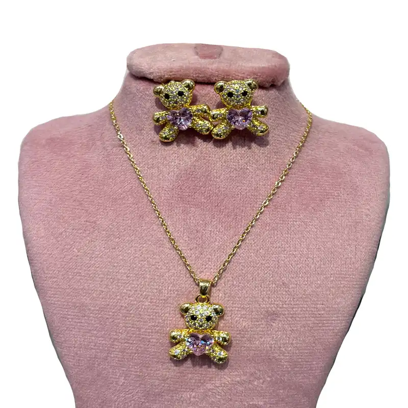 نیم ست زنانه مدل خرس قلبی