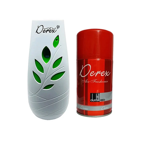 دستگاه خوشبو کننده هوا دریکس مدل سنسور دار طرح همراه اسپری 300 میلی لیتر دانهیل قرمز 