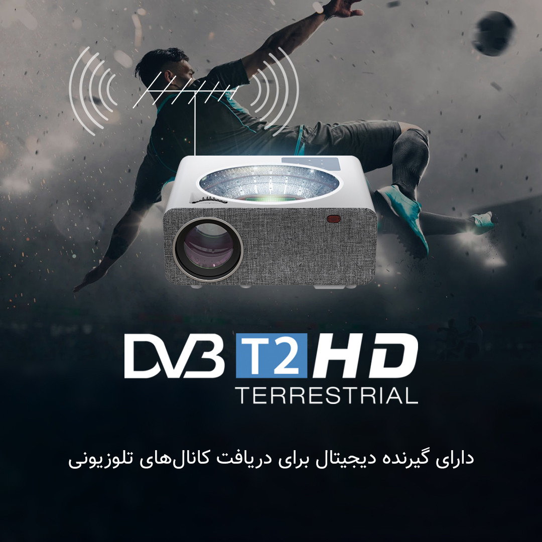 ویدئو پروژکتور النز مدل SD500 Smart Android به همراه پرده نمایش 120 اینچ