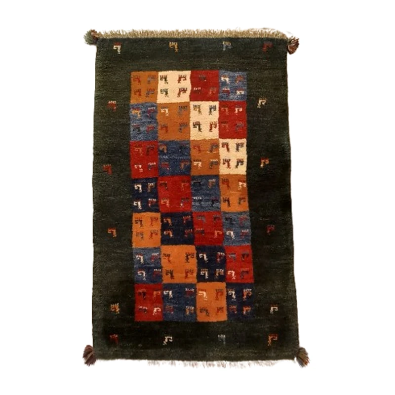 گبه فرش دستباف یک ونیم متری مدل  بافت قشقای شیراز کد NKP.Z.N119