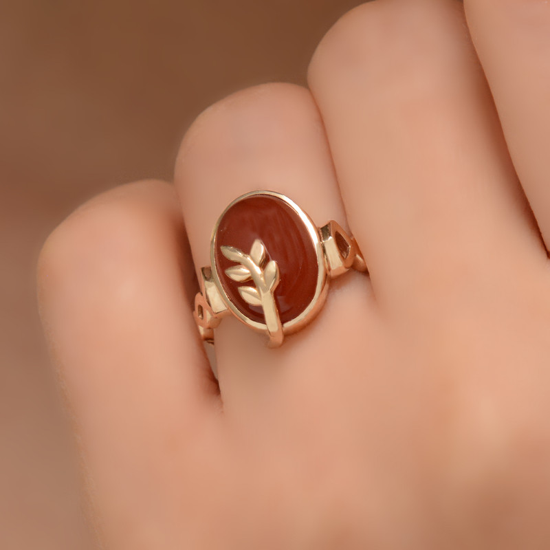 انگشتر طلا 18 عیار زنانه طلای مستجابی مدل عقیق بی نهایت کد 6705