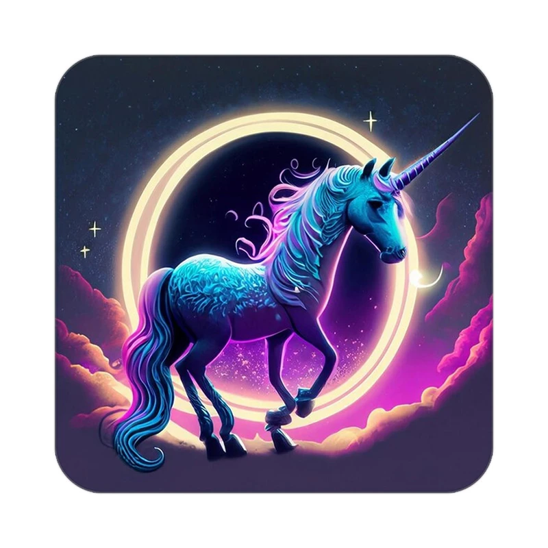 زیر لیوانی کاکتی طرح اسب تک شاخ و یونیکورن مدل mp31808